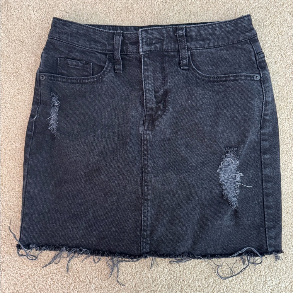 Mossimo Supply Co. Charcoal Distressed Pencil Skirt